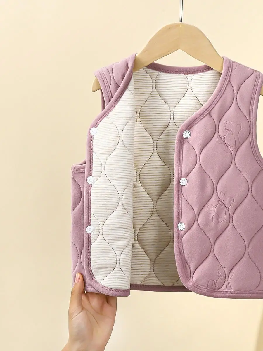 Children's Winter Thiened Warm Cotton Jaet Inner  Casual Faionable Princ Sle Long Sve Zipper Closure Cart...