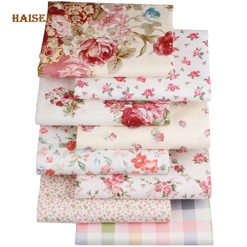 Printed Twill Cotton Fabric,Patchwork Cloth,DIY Quilting Sewing Textile Material For Baby&Children 8pcs/Lot,Gorgeous Rose Series