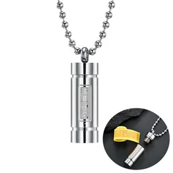 Buddhist Shurangama Mantra Necklaces Cylinder Open Pendant for Men Woman Scripture Chinese Style Amulet Jewelry