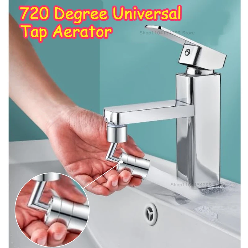 Universal Rotable Faucet Extender Kit: 720° Swivel Adapter with 2-in-1 Spray & Aerator for Kitchen Sink, Bathroom, Utility Room