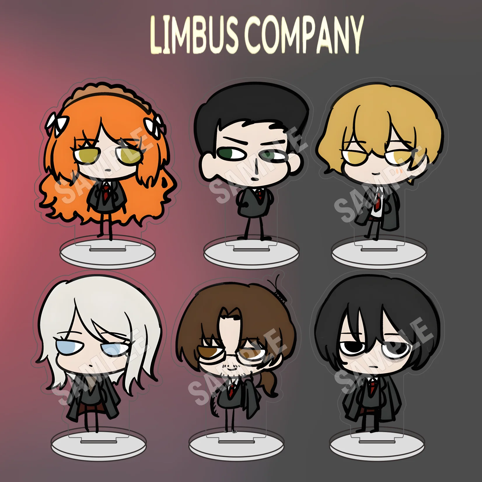 Anime Limbus Company 10CM Acrylic Keychain Stand Chibi Game Figure Faust Don Quixote Ryoshu Desk Decor Home Ornament Gift