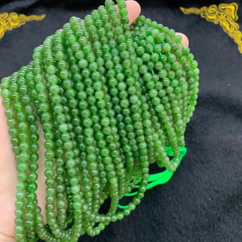 Natural Hotan Jade 5Mm Buddha Multi-Loop Bracelet Jewelry Loose Beads