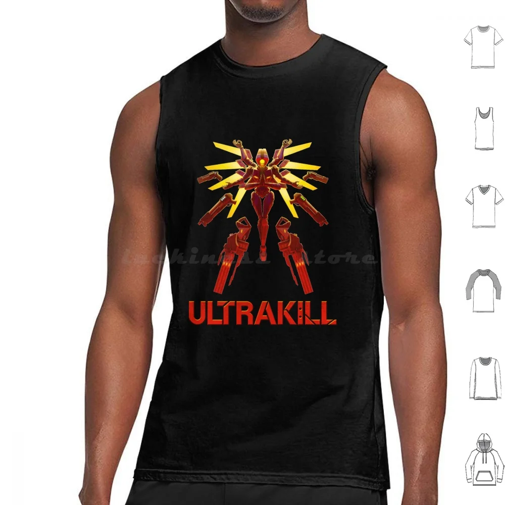 

Майки Ultrakill (1) с принтом, хлопковые топы для видеоигр Ultrakill, с принтом крови-это топливо, Hell Is Full Ultrakill V1 человечество