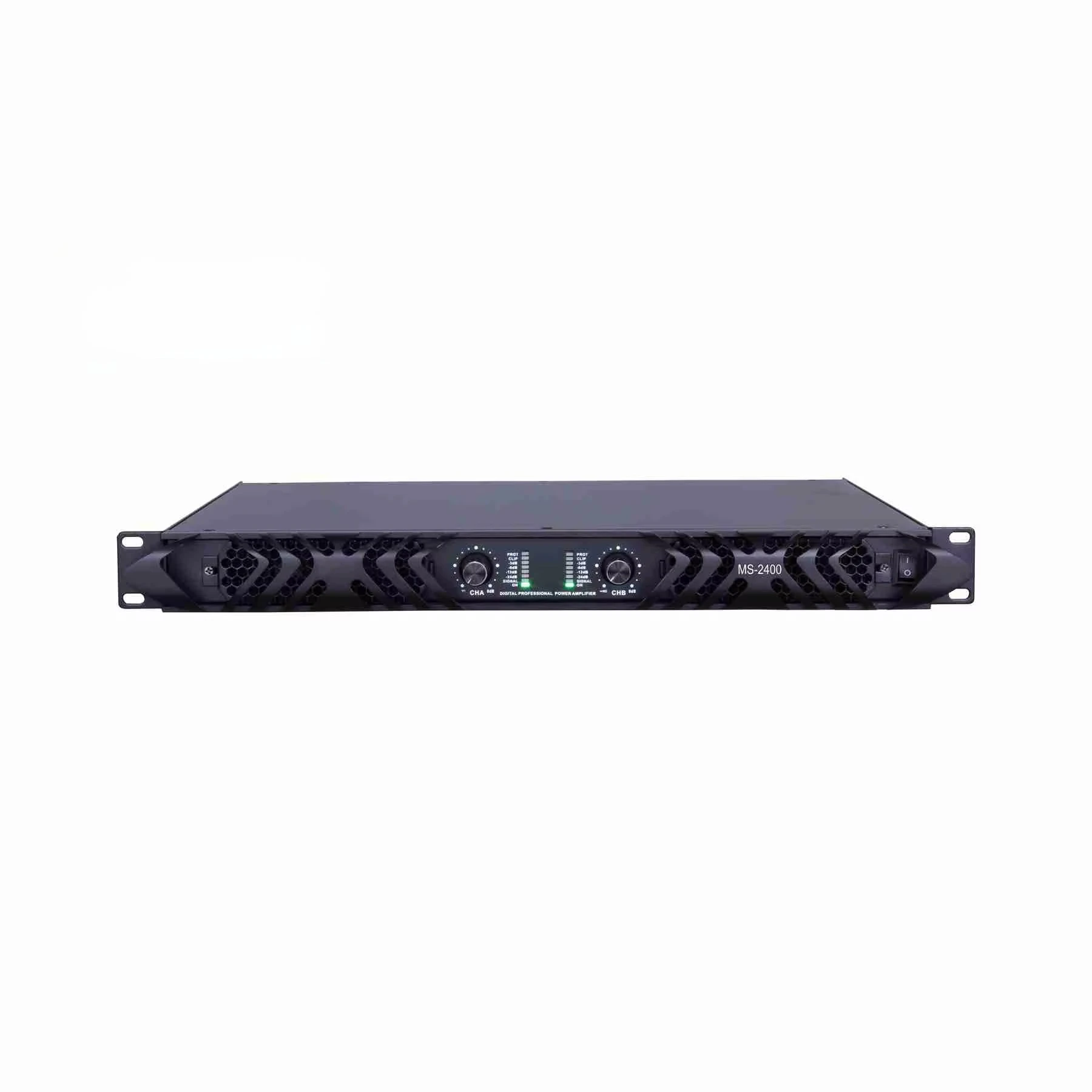 MOQ 10pcs Manufacturer Hot-selling 1U Class D Hifi Digital Power Amplifier 2*2400 Watts Metal Subwoofer Professional Stage Audio