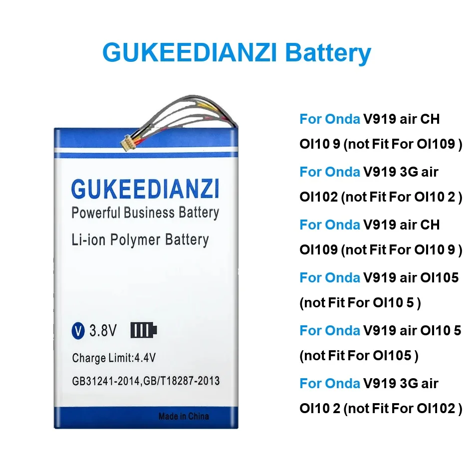 

Аккумулятор для планшета высокой емкости 12500 мАч для Onda V919 3G Air CH OI102 OI105 9 OI10 2 5 9 Не подходит