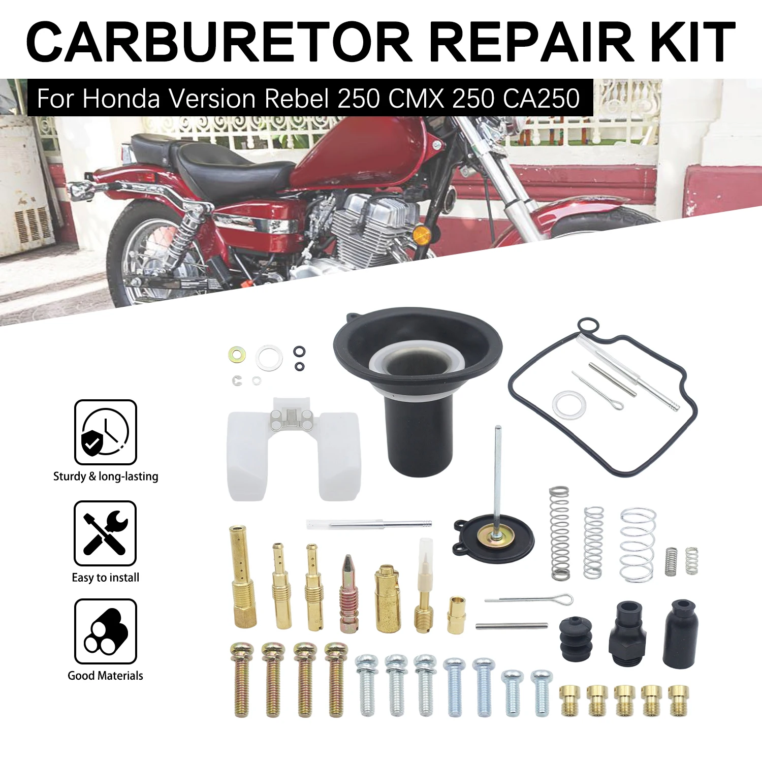 Motorcycle Accessories For Honda Version Rebel250/CMX250/CA250 1985 1986-2003 2004 2005-2015 2016 Carb Carburetor Repair Kit