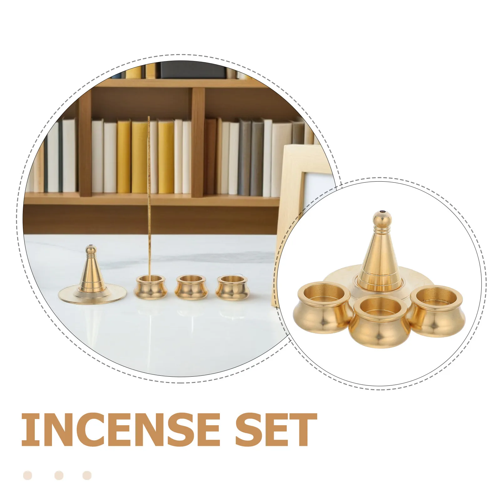 Picture 7: 1Set Incense Cone Mold Set DIY Making Kit Mini Copper Cone Holder Detachable Ash Catcher Indoor Fragrance Burner Meditation