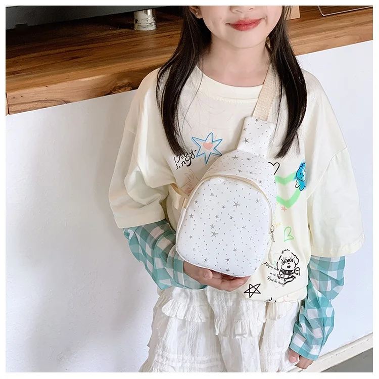 2026 Niedliche Kinder-Umhängetasche mit Sternenmuster für Mädchen und Jungen, verstellbare Riemen, Reißverschluss, Kindertasche – Detail 10