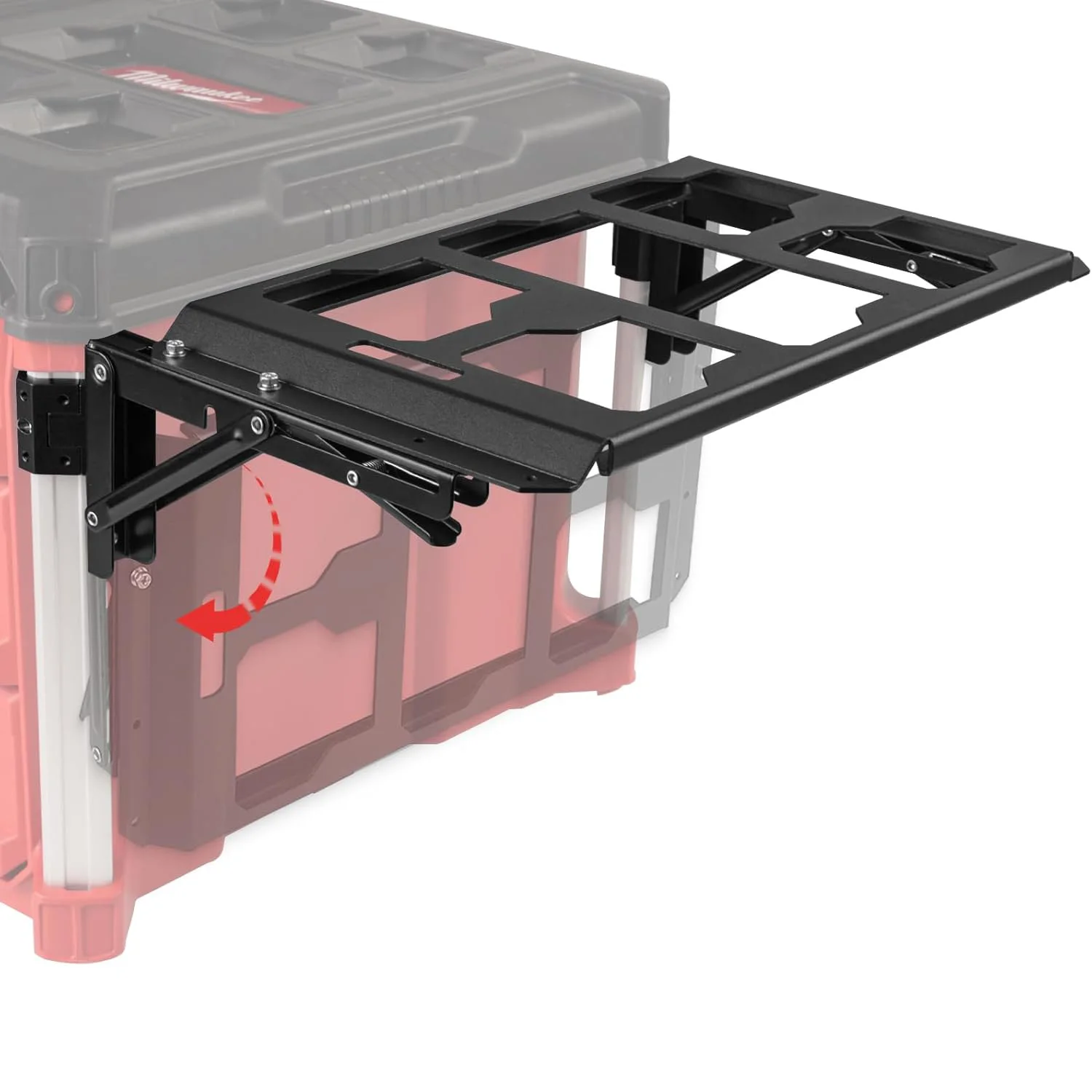 Folding Side Storage Mount Compatible with Milwaukee PACKOUT Tool Box System, Organizer Holder for Compact Tool Boxes