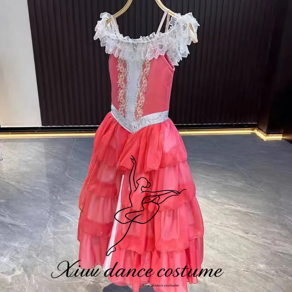 Red Graduation Ball Variations Red and White Ballet Performance Costume Customization