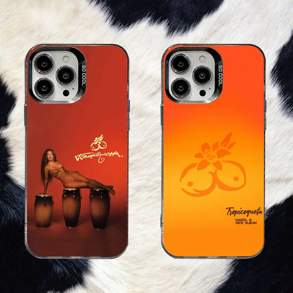 

K-KaRol G Tropicoqueta Phone Case For iPhone 16,15,14,13,12,11,8,7,Pro,Max,Plus,Mini,XS,SE Anti Fall Black Matte Hard