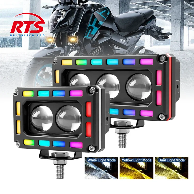 

Motorcyle Led Spotlight 6000K for High power Projector High Beam Color Led Spotlight 6000K for ATV Truck Dirt Bike SUV UTV