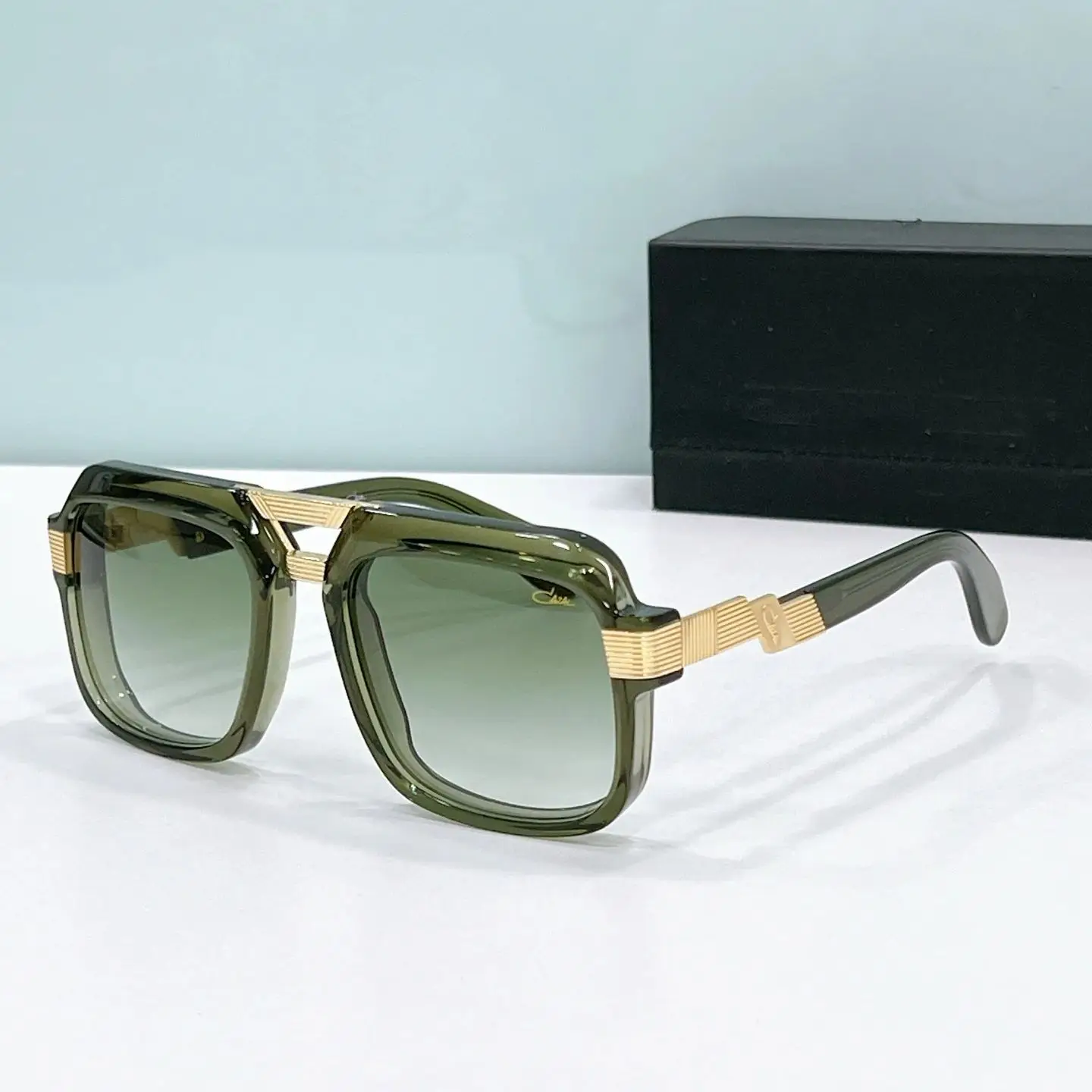 

Original CCAZAL MOD669 Luxury Design Square Casual Men Sunglasses Trendy Top Quality Green Acetate Frame Women Couple Eyewear