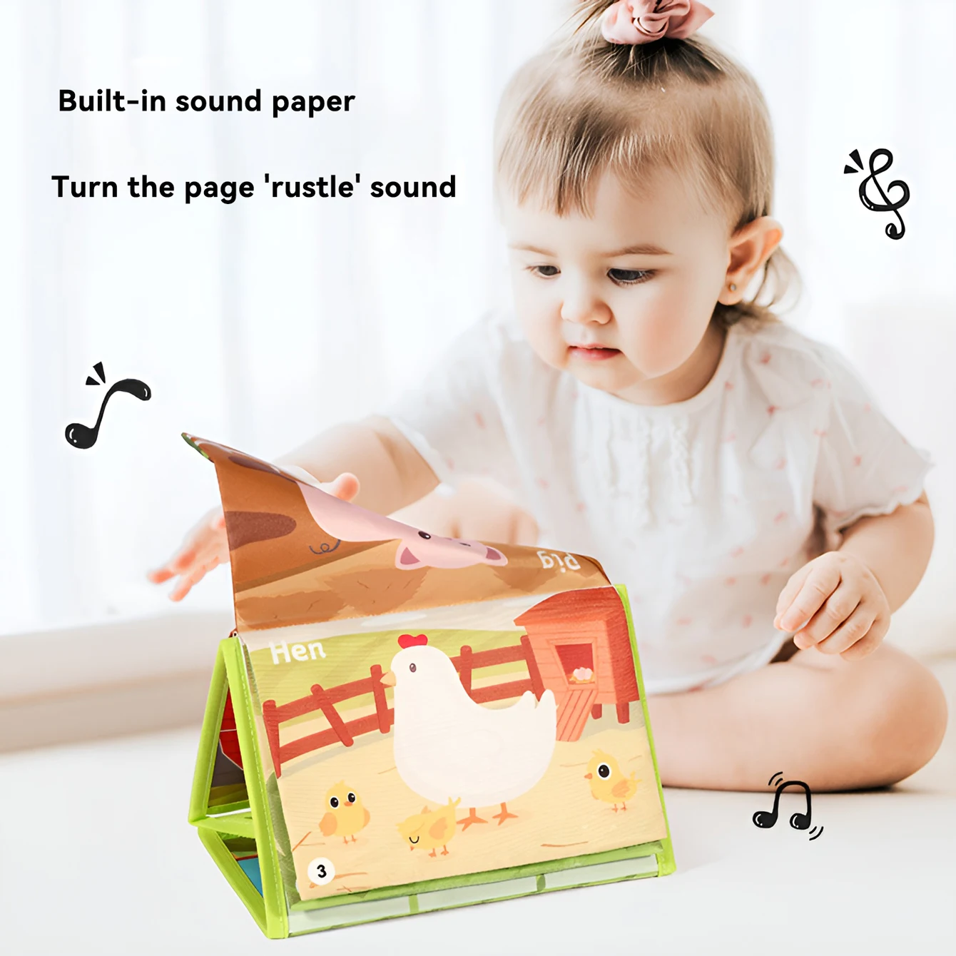 Mirror desk calendar cloth book with ringing paper sound education cognitive three-dimensional hanging toy