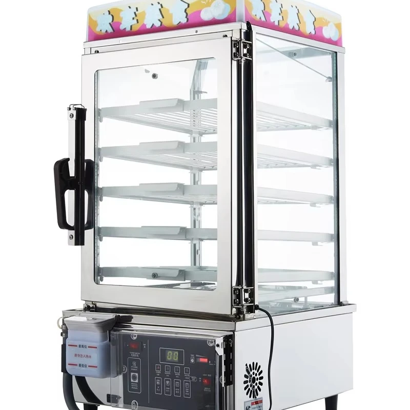 5-Layer Electric Glass Heavy Duty Display Furnace Food Steamer