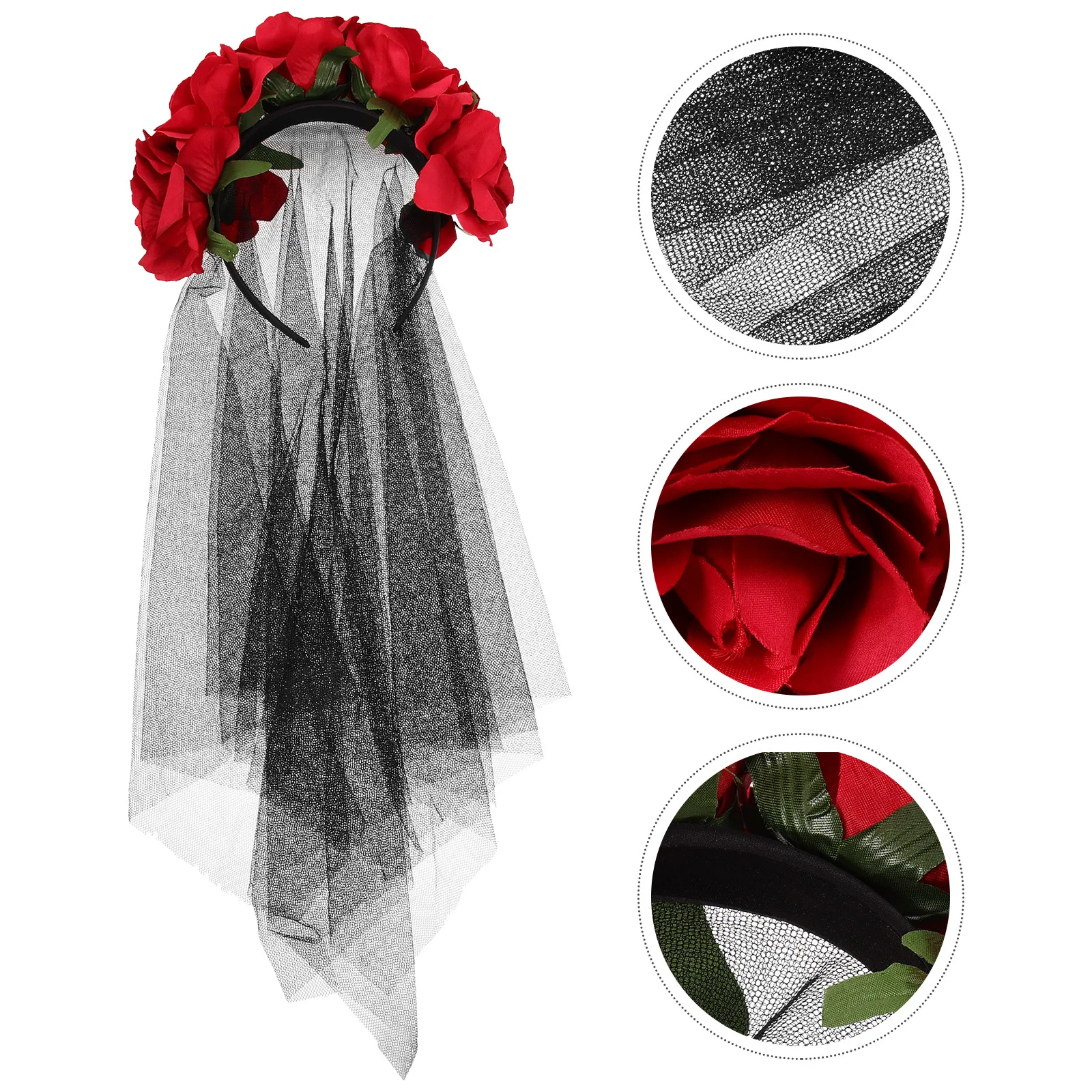 

Gauze Cloth Headband Hair Accessories Rose Flower Headdress Women Headwear Jewelry