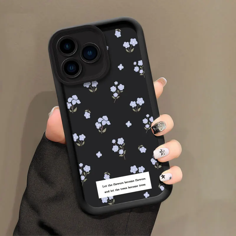 Funda de teléfono con patrón de flores azules para OPPO, cubierta de silicona suave, a la moda, para Realme, C65, C63, C12, C67, C20, C11, C55, C53, C35, C33, C31, C30, C21Y