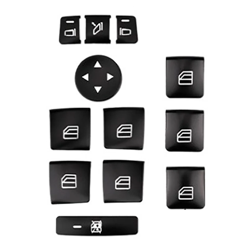#97G (matte black)12PCS Car Window Switch Button Sticker for Mercedes Benz GLK ML Class,Automotive Parts & Accessories
