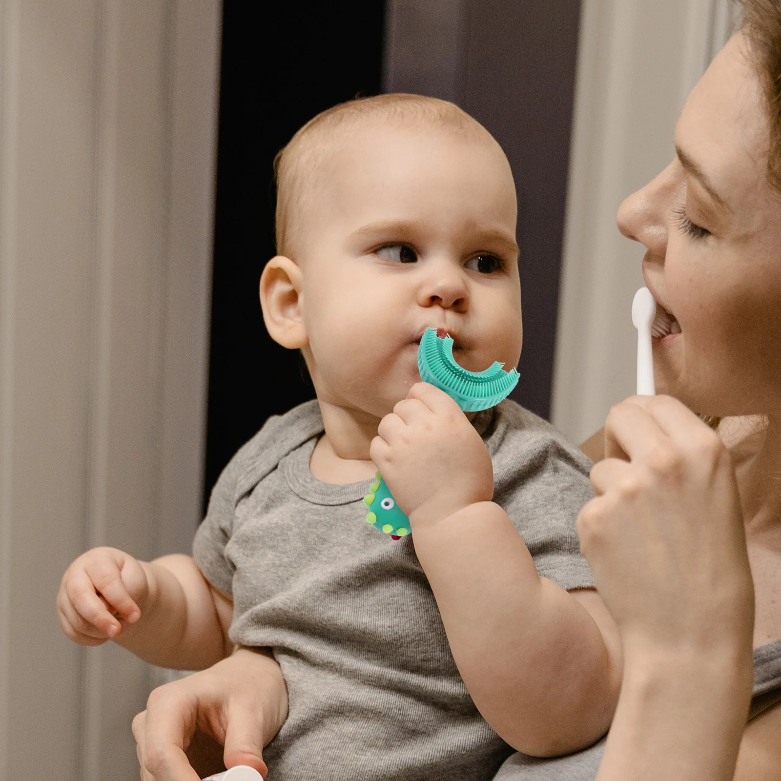 

Baby Toothbrush Toddler Shaped Silicone Kid for Kids U-shape Toothbrushes Manual