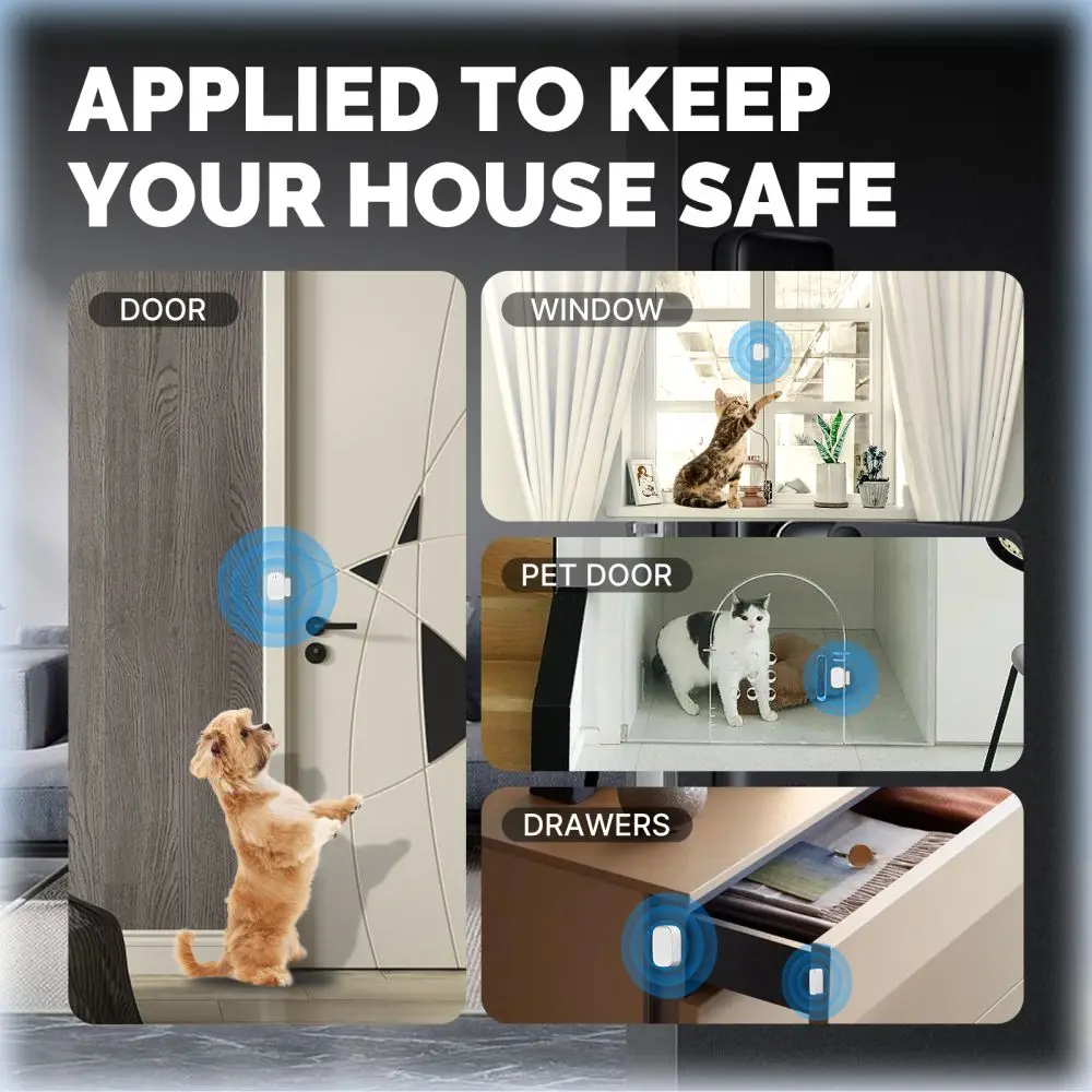 Tuya ZigBee Smart Window Door Gate Sensor Detector Smart Home Security Alarm System Smart Life App Remote Control Door Sensor