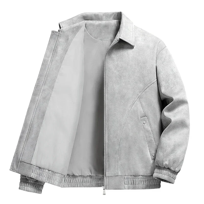 Men New Fashion Spring Trendy Versatile American Turn Down Collar Suede Jacket Men Autumn Winter Coat Brand Jackets