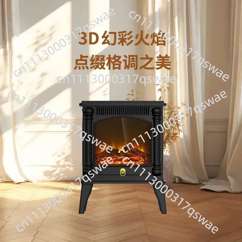 Electric Fireplace Heater 3D Simulation Flame Small Hot Air Fan Smart Home Bedroom Portable Winter Heating Heater
