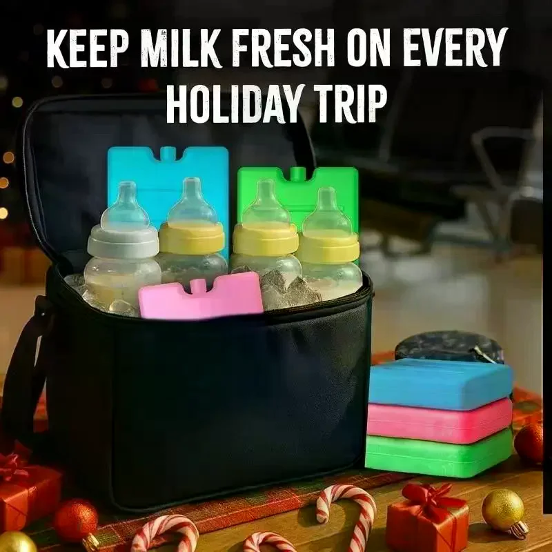 Reusable Mini Ice Packs Food Safe Long Lasting Cold 1/2/4PCS Leak Proof for Picnic Breast Milk Storage Travel