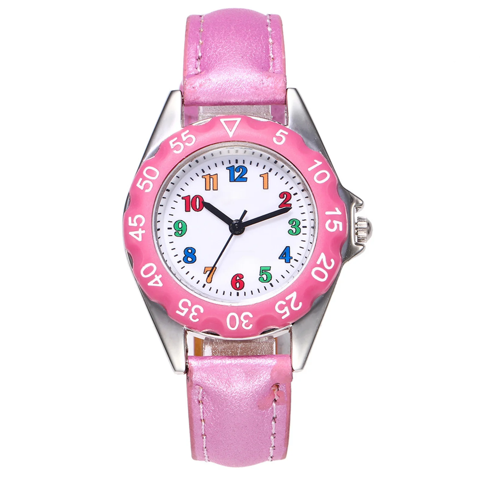 Boys and Girls Quartz Watch com pulseira de couro, relógios infantis, fácil de ler, fofo, crianças pequenas, adultos, todas as idades