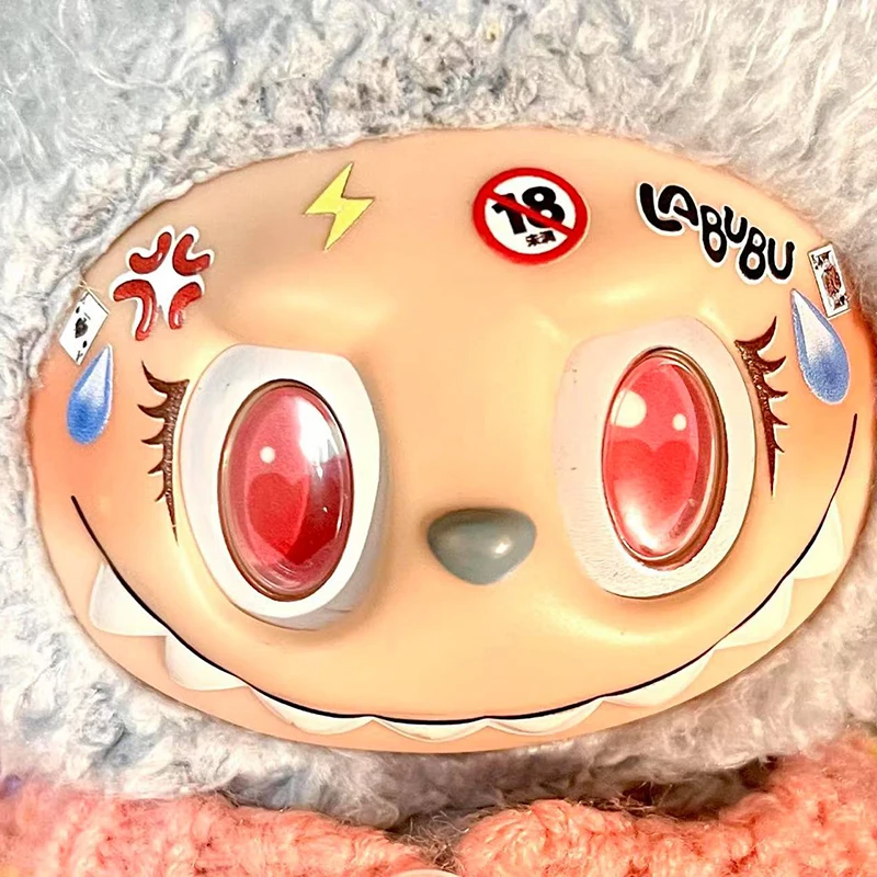 ใหม่ 17 ซม.Labubu มอนสเตอร์ด้านหน้า High-Energy Series เดียวกันสติกเกอร์ตา Labubu สร้อยคออุปกรณ์เสริมอาวุธ DIY ขนตา