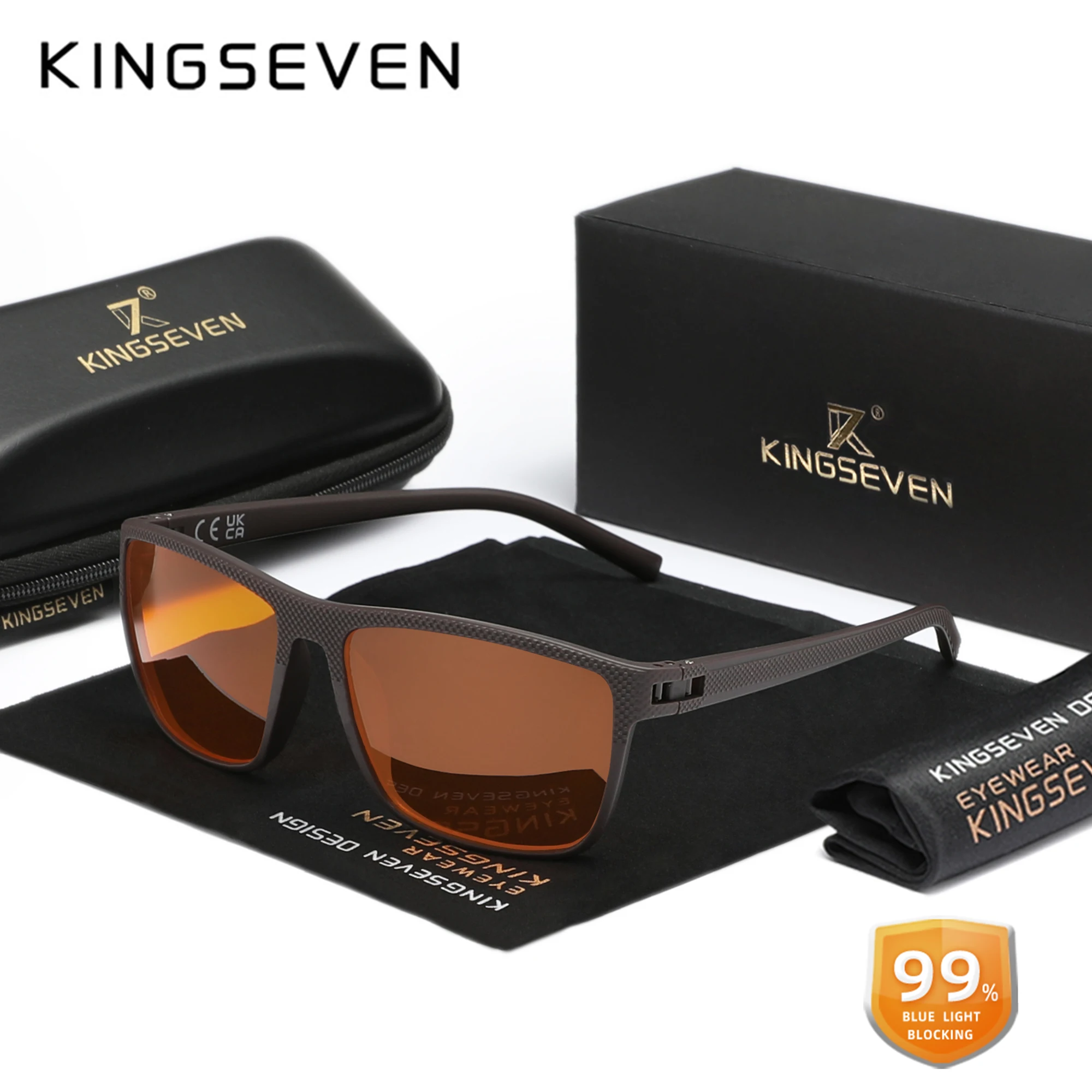 

KINGSEVEN Brand Fashion Anti-Blue Light Glasses Transparent Lens Men/Women Computer Blue Ray Blocking Eyewear Optical Eyeglasses
