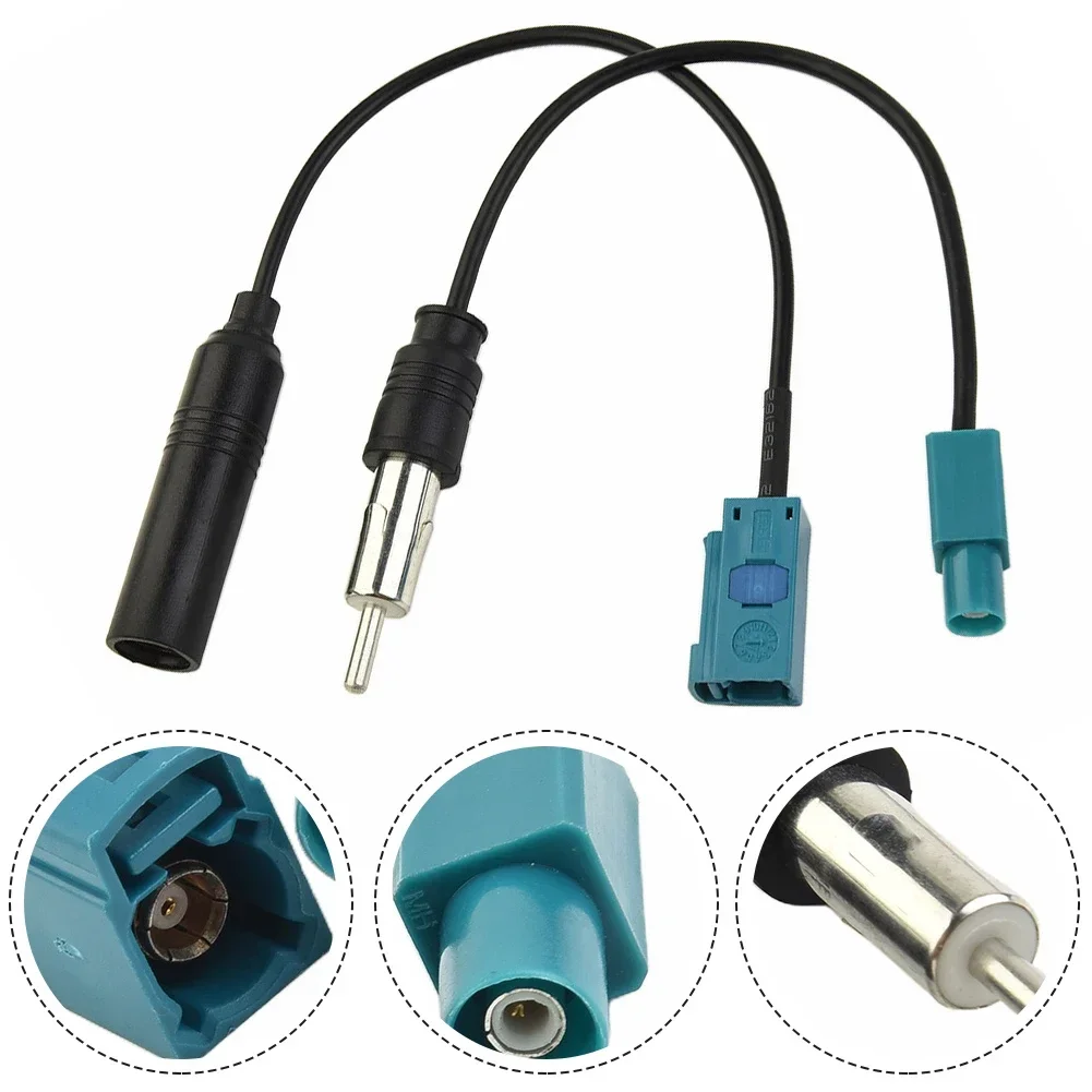 01           2PCS Car Stereo FM AM Radio Antenna Adapter Cable Z To DIN Length Signal Amp-Amplifier Marine Signal Enhance Device