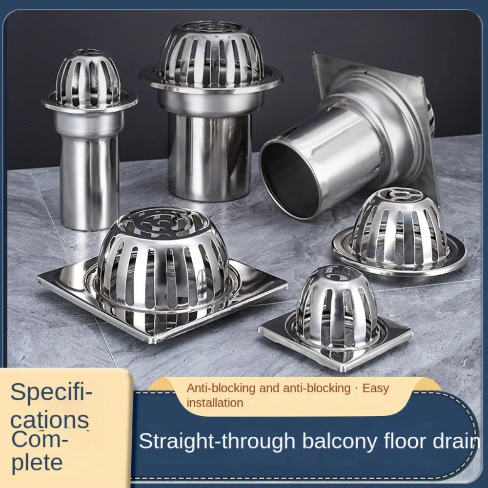

Stainless Steel Roof Floor Drain Anti-blocking Easy Installation Balcony Drainage Cover Anti Rodent Rooftop Rain Pipe Cap