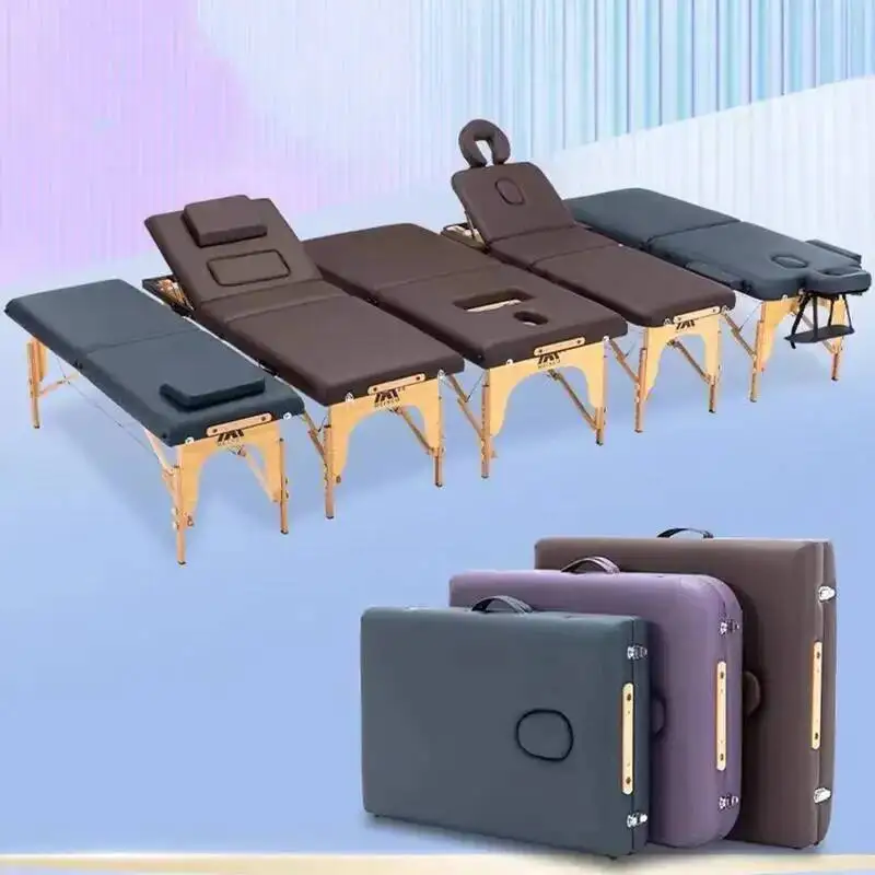 Lash Portable Massage Bed Beauty Tattoo Folding Wooden Comfort Massage Table Sleep Speciality Lit Pliant Salon Furniture WKMTB