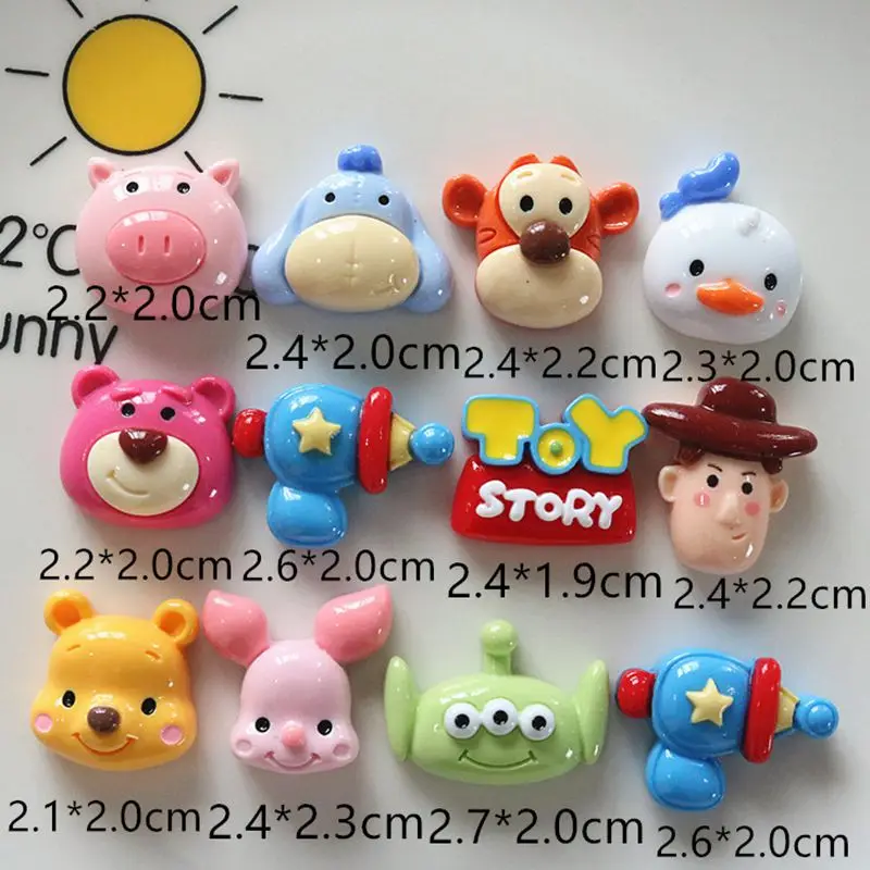 10 Pcs New Kawaii Bright faced cartoon cute animals Resin Flat Bottom Scrapbook DIY Craft For Nail 3D Decorations Jewelry A85 - Image 3