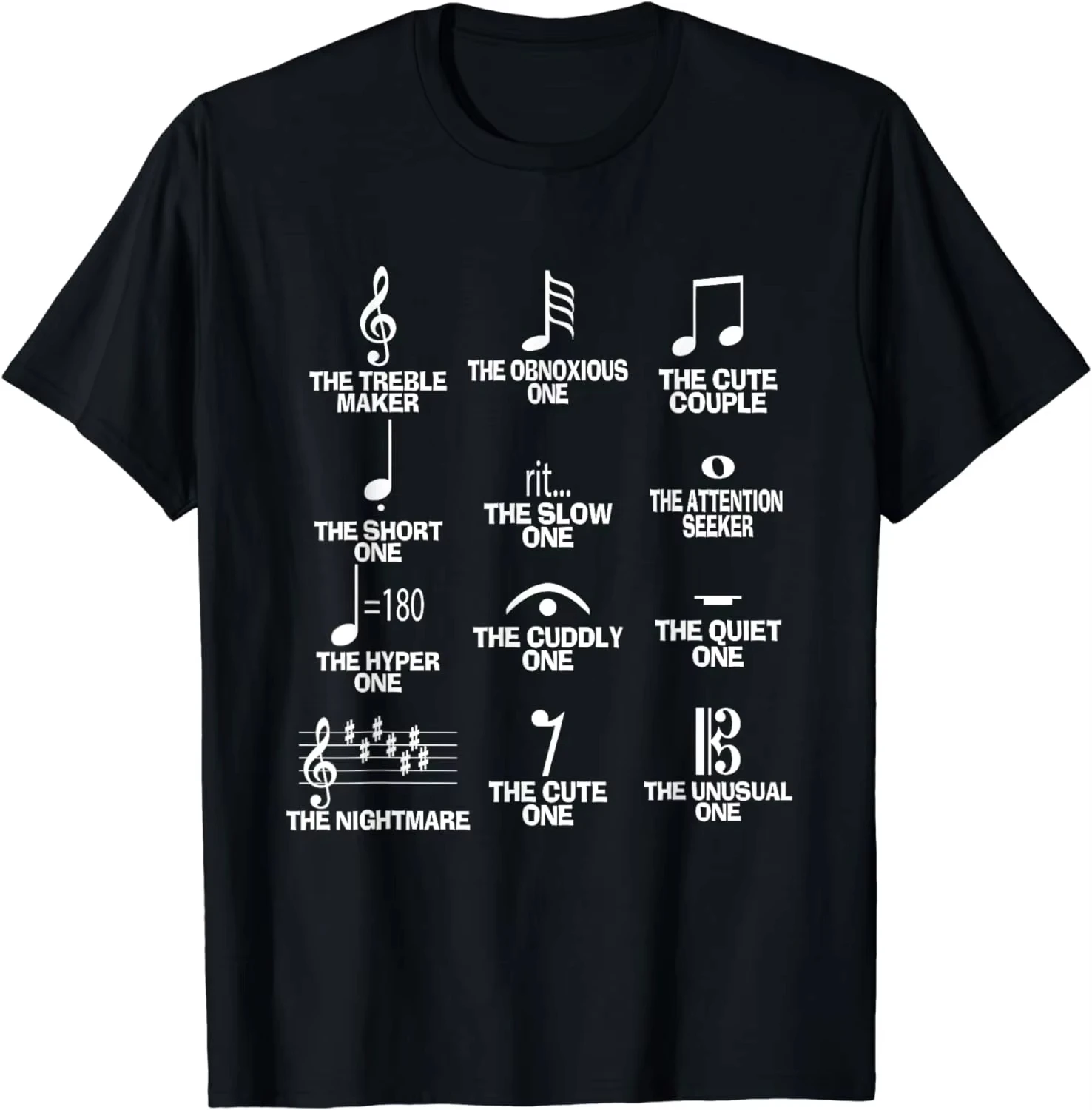 Funny Musical Notes Symbol Definition Humor Graphic T-shirt Unisex Short Sleeve Casual Tops Christmas Gift Streetwear Tee