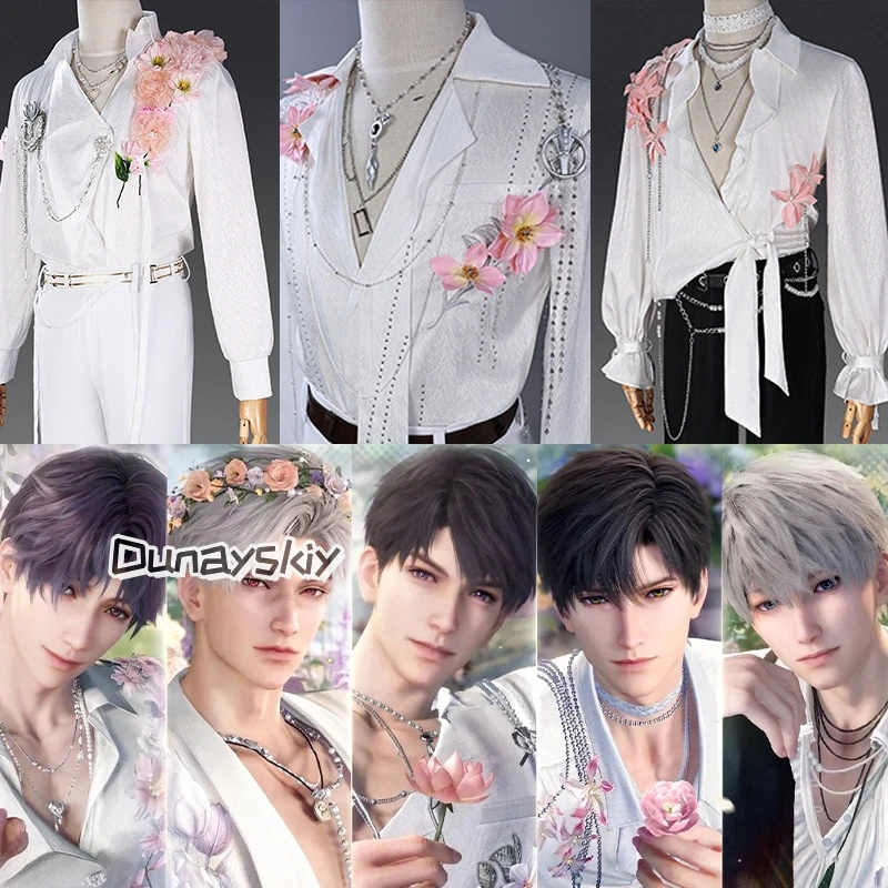 

Game Love and Deepspace Zayne/Xavier/Zayne/Sylus 코스프레 Costume Flower Shirt Unisex Outfit Anime Party Role-play Loose Top Suit