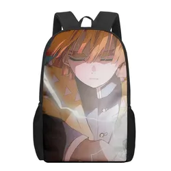 Anime Demon Slayer Agatsuma Zenitsu  Print School Bags for Boys Girls Primary Students Backpacks Kids Book Bag Satchel Back Pack