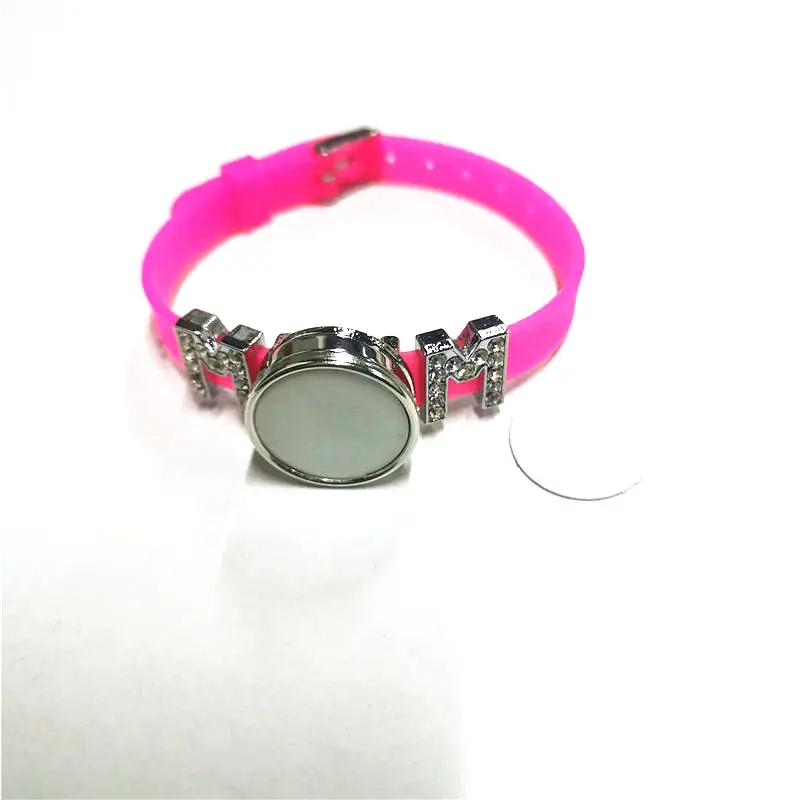 

sublimation blank mom silicone bracelets hot transfer printing diy consumables supplies 30pcs/lot