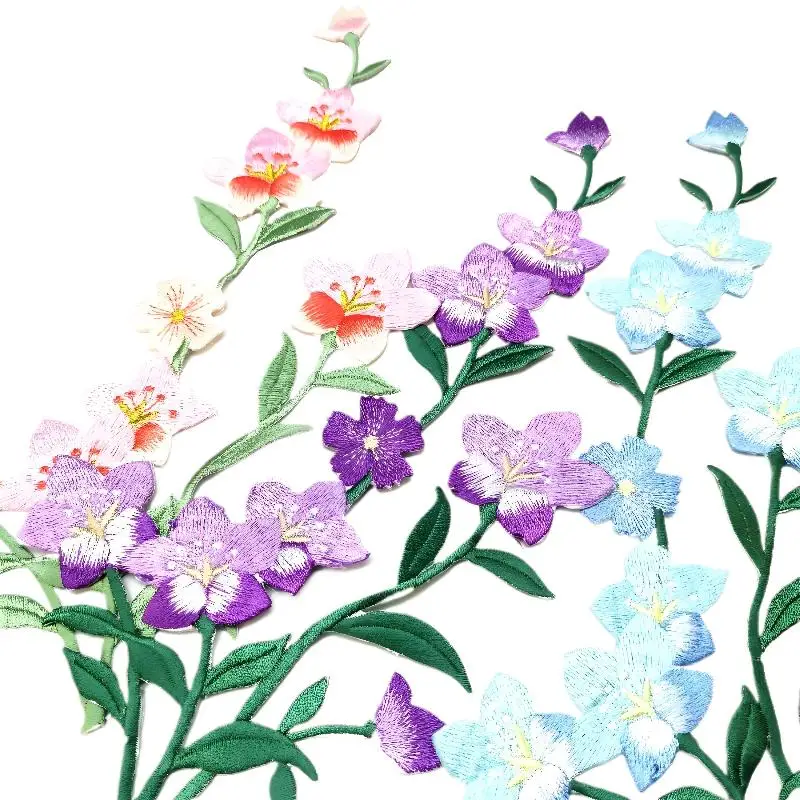 Blumen-Bügelsticker, bestickte Aufnäher, Abziehbilder, Röcke, Kleidungszubehör, dekorative Stoffaufnäher – Detail 7