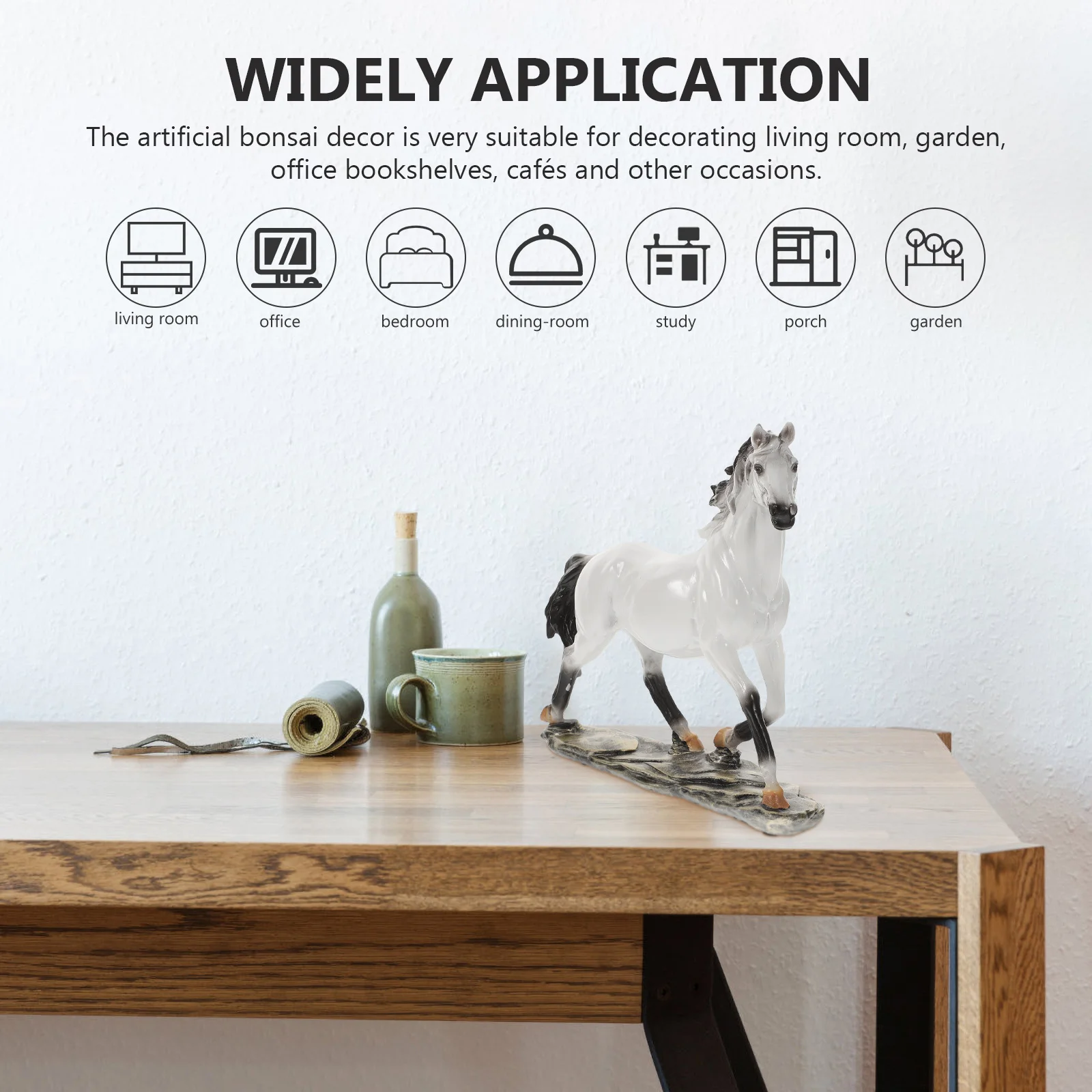 

1Pcs Resin Horse Sculpture Running Horse Decoration Desktop Ornament Business Gift Vivid Home Feng Shui Statue