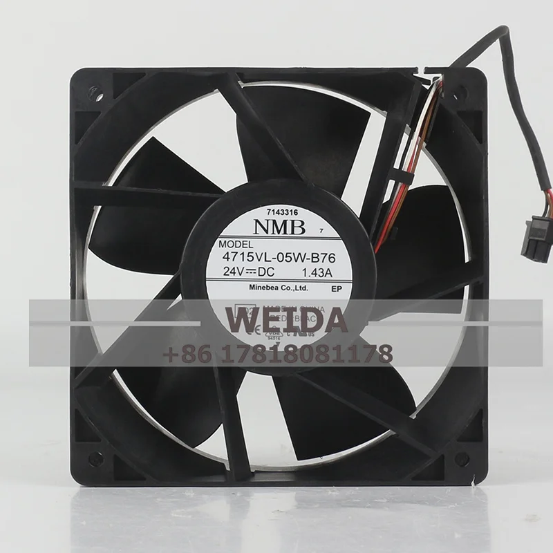 NMB-MAT 4715VL-05W-B76 Ball Bearing Duct Fan Electric Large Air Volume Axial Flow Rapid Delivery of Industrial Fans DC24V 1.43A