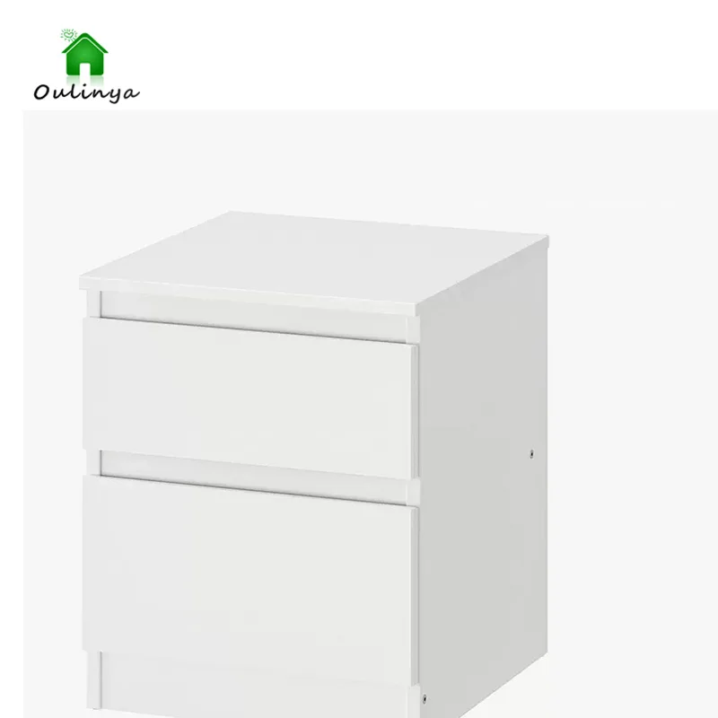 

Nightstand for Bedroom Bedside End Table Wood Cabinets Organizer Modern Nightstand with Drawer Black and White Finish