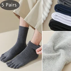 Five Finger Socks Winter Thick Man Cotton Business Anti-Bacterial Keep Warm Floor Sleeping Terry Against Cold Snow Toe Socks