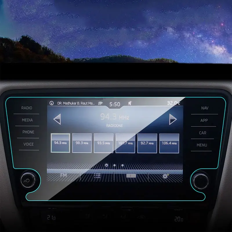 Folia ochronna TPU do Skoda Superb 2018-2023 8-calowa lub 9,2-calowa nawigacja samochodowa GPS Ekran LCD Wnętrze odporne na zarysowania — zdjęcie 2