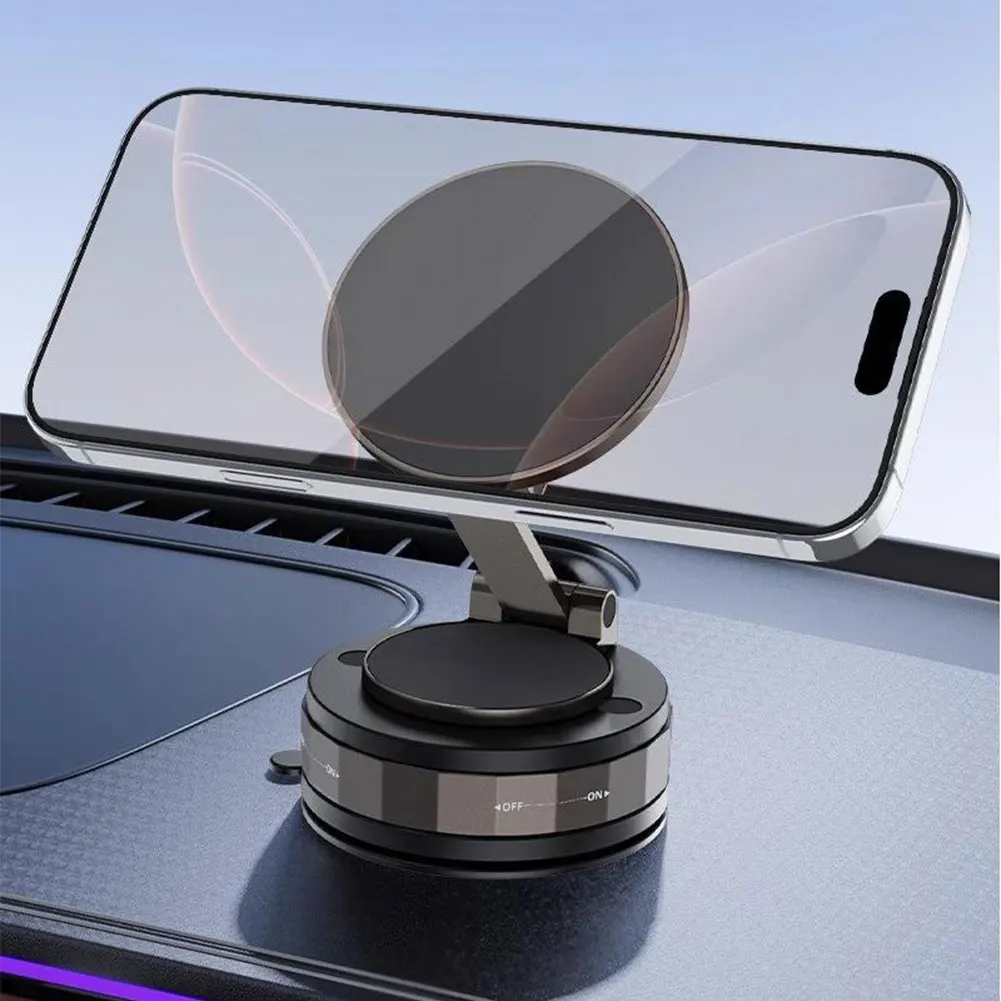 Suporte para carro conforme mostrado na imagem Suporte magnético para telefone para carro Alinhamento automático Suporte para telefone Operação com uma mão