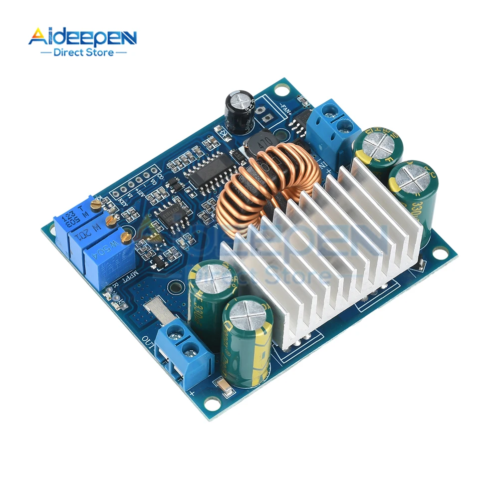 Controlador de carga Solar MPPT 15A DC-DC 9-50V a 1,2-48V Módulo reductor ajustable no aislado Rectificación síncrona CV CC