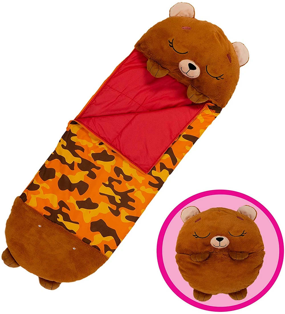 Nature Hike Sleeping Bag Children Plush Pillow Animal Sleepsacks Soft Warm Sack Bag Sleep Sack For Boys Girls Birthday\'s Gift