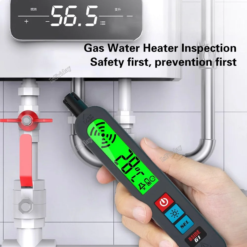 

Gas Leak Detector Combustible Natural Co2 Flammable Alcohol LPG Methane Analyzer Rechargeable Buzzer Alarm PPM LEL Tester