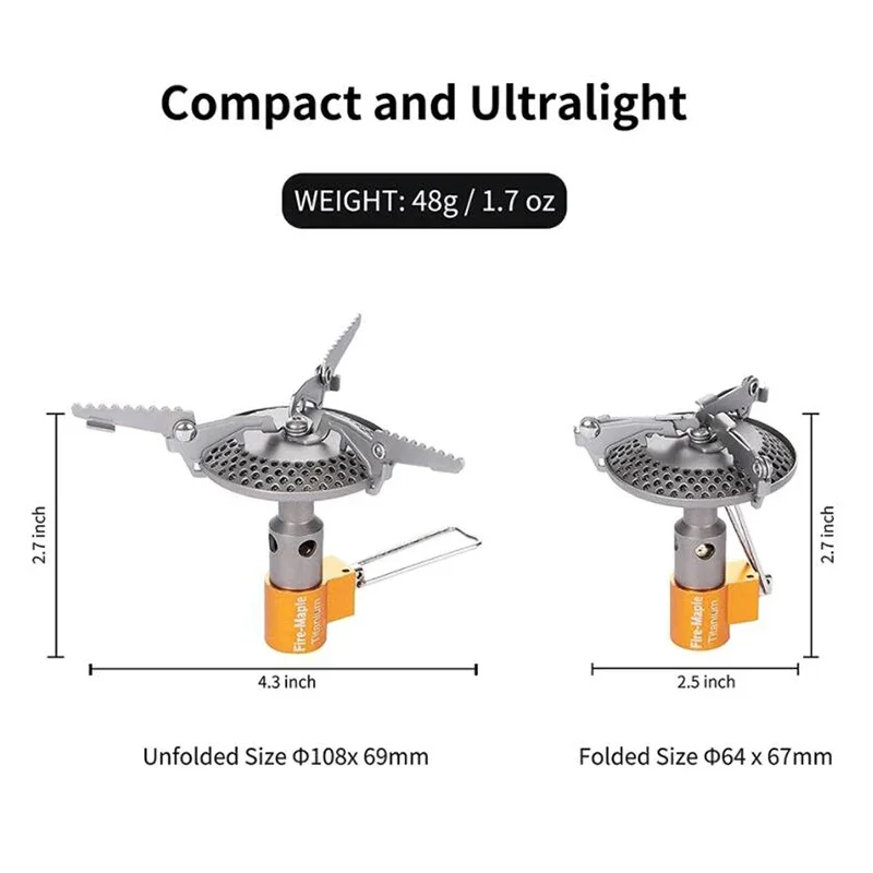 Fire-Maple Titanium Gas Stove Folding Ultralight Furnace Outdoor Camping Travel Picnic Burners Cookware Camp Cooking Supplies