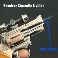 2025 New Creative Revolver Lighter with Laser Light Metal Windproof Straight Gas Toy Cigarette Lighters&Smoking Accessories